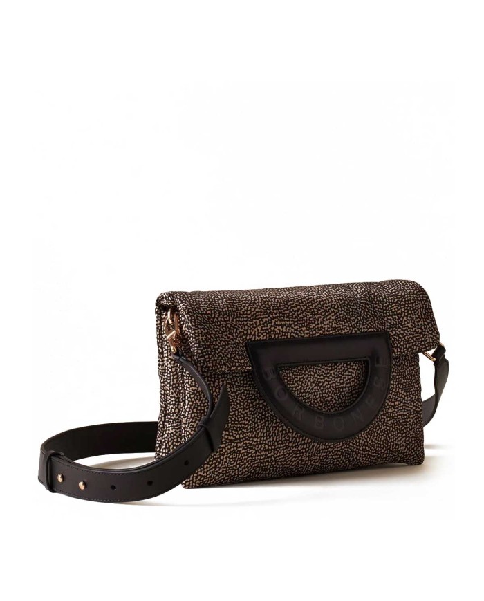 BORBONESE CROSSBODY SMALL BOUCHE NATURALE/NERO