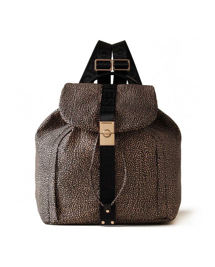 BORBONESE ZAINETTO MEDIUM FOLD OP NTURALE / NERO