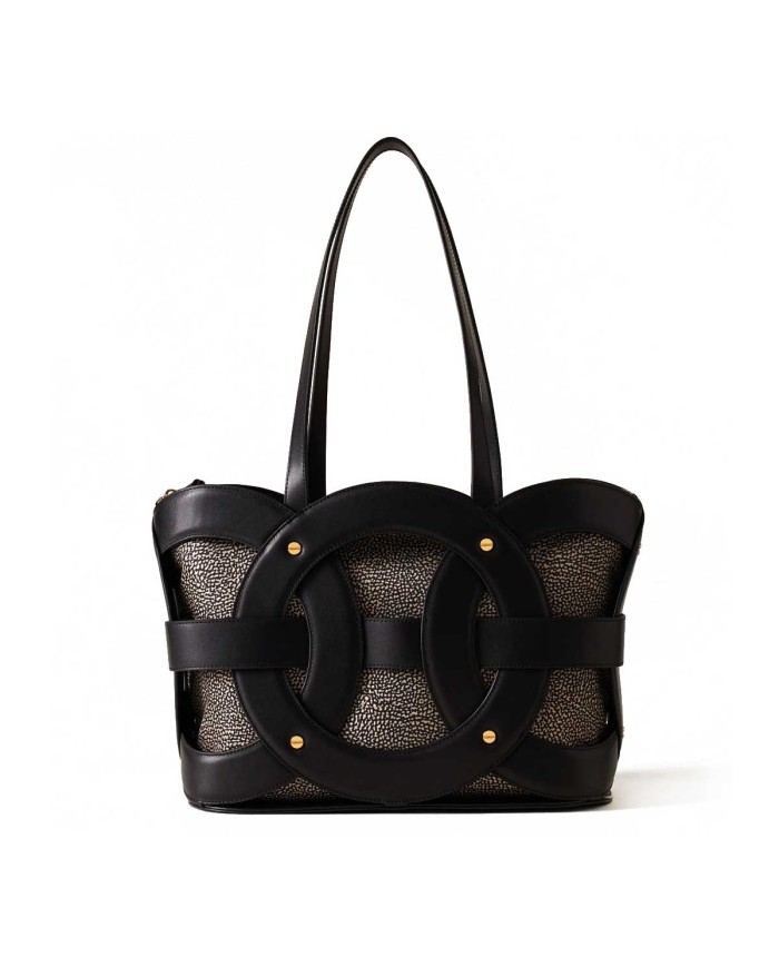 BORBONESE SHOPPER MEDIUM ALL ROUND NERO