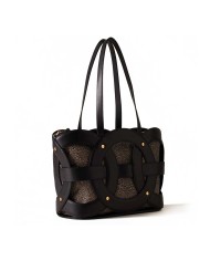 BORBONESE SHOPPER MEDIUM ALL ROUND NERO