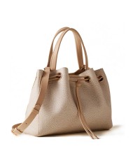 BORBONESE SHOPPER MEDIUM MARÈE CON TRACOLLA  SABBIA