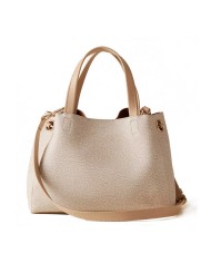 BORBONESE SHOPPER MEDIUM MARÈE CON TRACOLLA  SABBIA