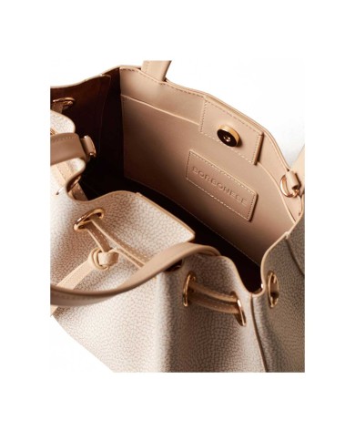 BORBONESE SHOPPER MEDIUM MARÈE CON TRACOLLA  SABBIA