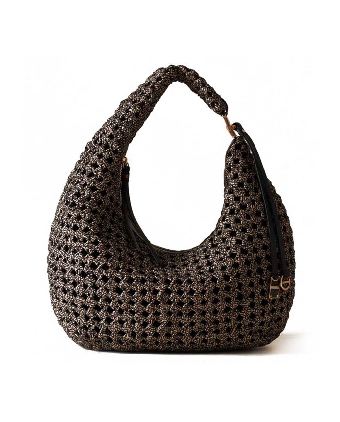 BORBONESE HOBO MEDIUM  LA NIDO  OP NATURALE / NERO