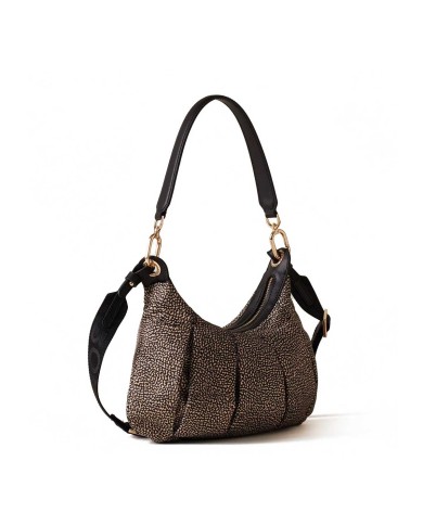 BORBONESE HOBO SMALL CROISSANT  OP NATURALE/NERO