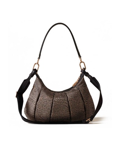 BORBONESE HOBO SMALL CROISSANT  OP NATURALE/NERO