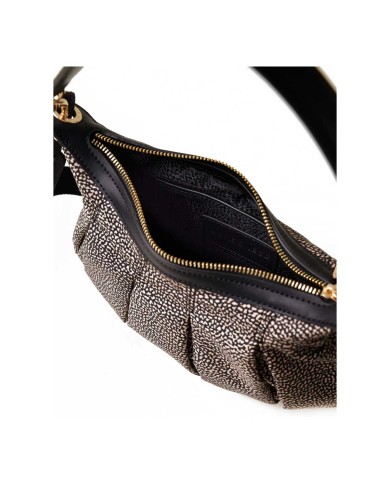 BORBONESE HOBO SMALL CROISSANT  OP NATURALE/NERO