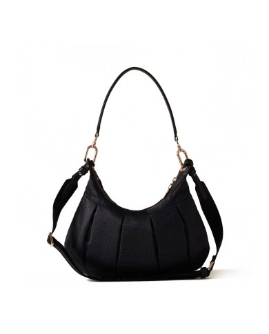 BORBONESE HOBO SMALL CROISSANT DARK BLACK