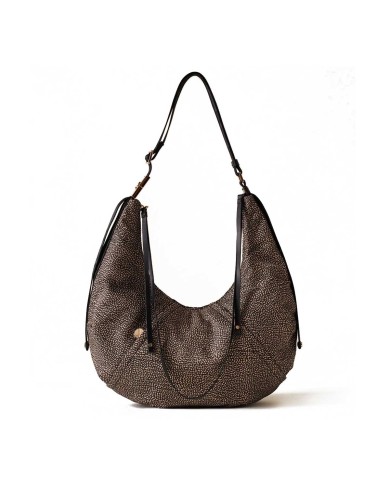 BORBONESE HOBO MEDIUM FOLD OP NATURALE/NERO