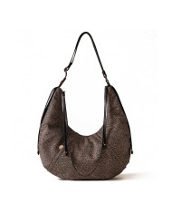 BORBONESE HOBO MEDIUM FOLD OP NATURALE/NERO