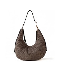 BORBONESE HOBO MEDIUM FOLD OP NATURALE/NERO