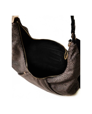 BORBONESE HOBO MEDIUM FOLD OP NATURALE/NERO
