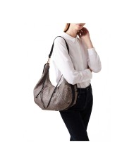 BORBONESE HOBO MEDIUM FOLD OP NATURALE/NERO