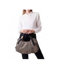 BORBONESE BAULETTO MEDIUM FOLD CON TRACOLLA OP NATURALE/ NERO