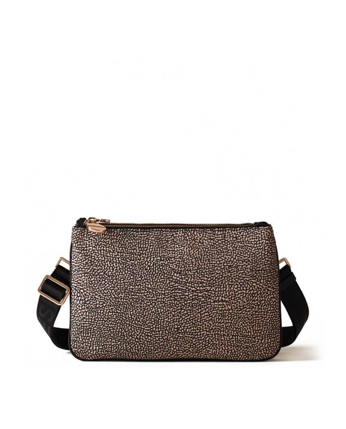 BORBONESE CROSSBODY ECO LINE S TESTA DI MORO/NERO