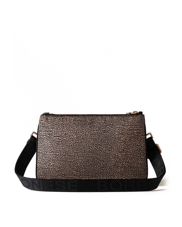 BORBONESE CROSSBODY ECO LINE S TESTA DI MORO/NERO
