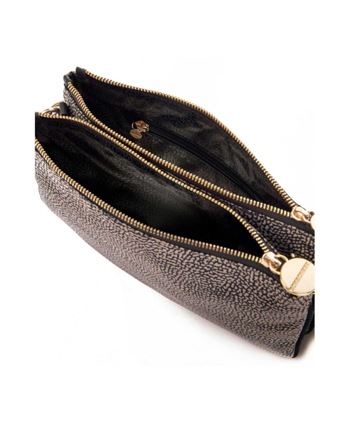BORBONESE CROSSBODY ECO LINE S TESTA DI MORO/NERO
