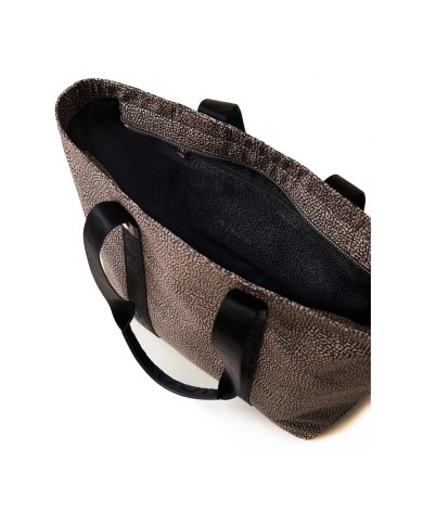 BORBONESE SHOPPER ECO LINE MEDIUM OP NATURALE/ NERO