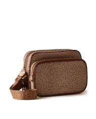 BORBONESE CAMERA CASE  SMALL BEIGE/MARRONE