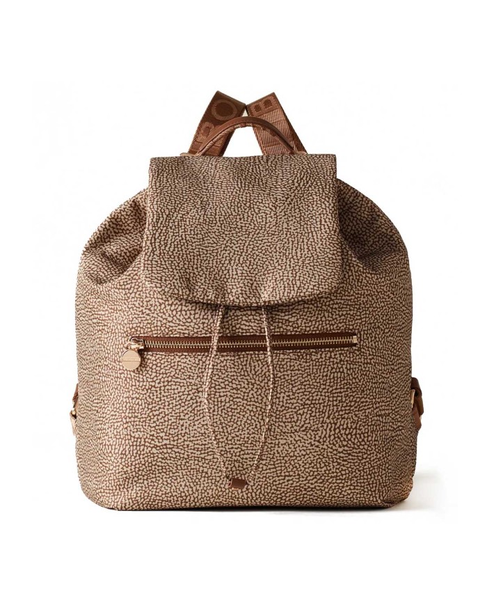 BORBONESE ZAINO MEDIUM  ECO LINE BEIGE/MARRONE