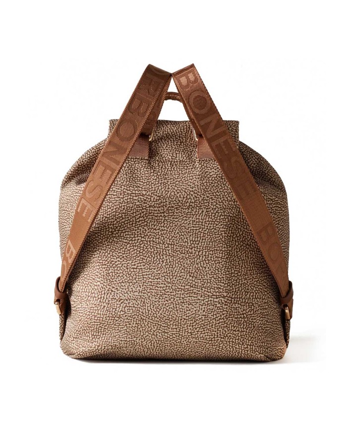 BORBONESE ZAINO MEDIUM  ECO LINE BEIGE/MARRONE