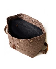 BORBONESE ZAINO MEDIUM  ECO LINE BEIGE/MARRONE