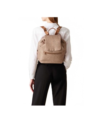 BORBONESE ZAINO MEDIUM  ECO LINE BEIGE/MARRONE