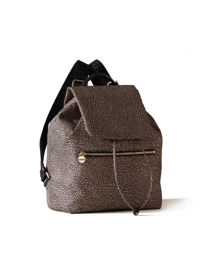 BORBONESE ZAINO MEDIUM  ECO LINE OP NATURALE/ NERO