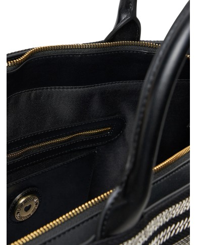 MOSCHINO BORSA DONNA TOTE BAG IN CANVAS CON TRACOLLA BLACK JC4239 125