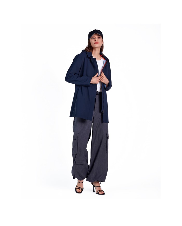 SUNS GIACCA DONNA TRENCH CROCETTA NAVY GBS41014D 125