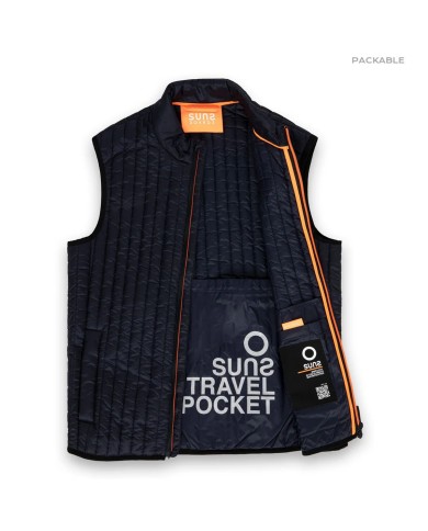 SUNS GILET UOMO OTY RIPSTOP LINEA TRAVEL DARK BLUE GBS51004U 125