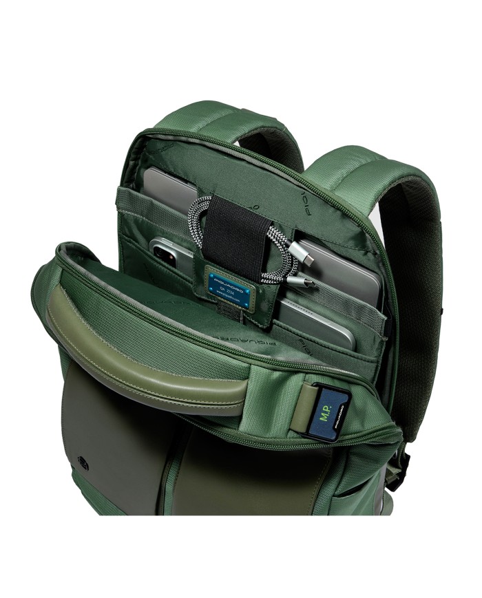 PIQUADRO ZAINO UOMO BACKPACK ORION IN TESSUTO RICICLATO PORTA PC 14" VERDE CA6621S136 125