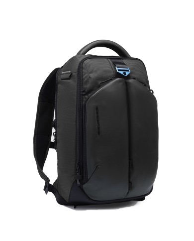 PIQUADRO ZAINO UOMO BACKPACK DA VIAGGIO PQ-EARTH PORTA PC 14" TESSUTO E PELLE VEGANA NERO CA6629S137 125