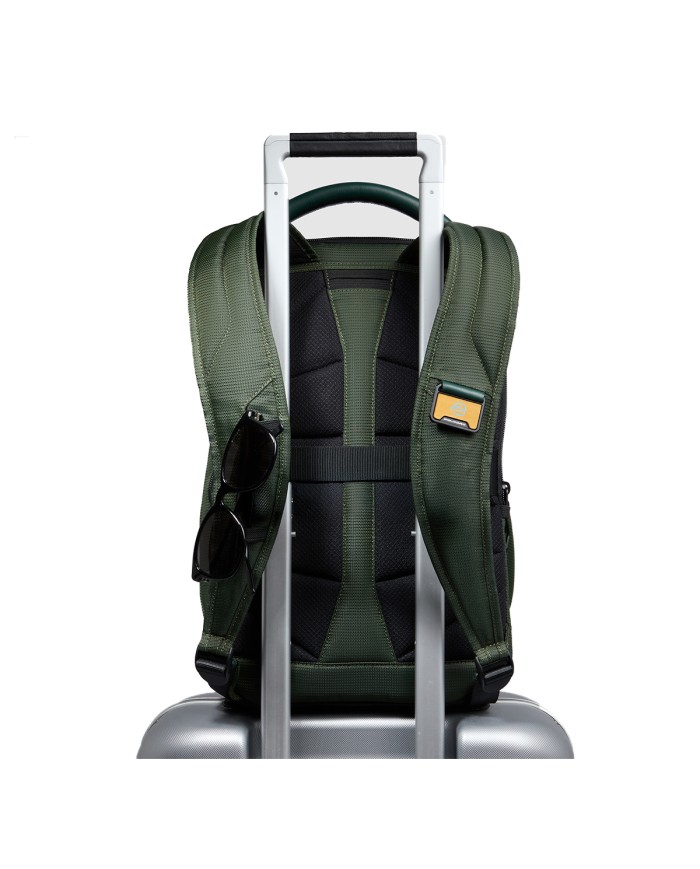 PIQUADRO ZAINO UOMO BACKPACK DA VIAGGIO PQ-EARTH PORTA PC 14" TESSUTO E PELLE VEGANA VERDE CA6629S137 125