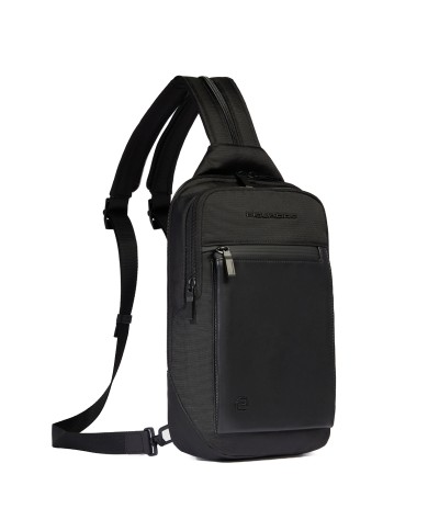 PIQUADRO MONOSPALLA UOMO ORION IN TESSUTO RICICLATO PORTA IPAD MINI NERO CA6625S136 125