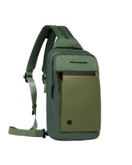 PIQUADRO MONOSPALLA UOMO ORION IN TESSUTO RICICLATO PORTA IPAD MINI VERDE CA6625S136 125