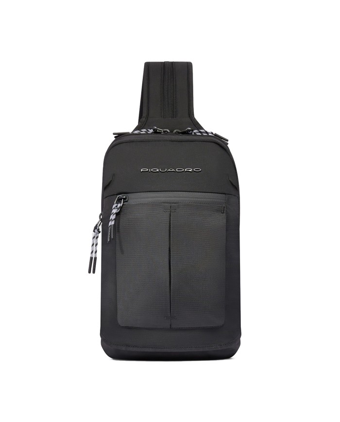 PIQUADRO MONOSPALLA UOMO ARNE IN TESSUTO RICICLATO PORTA IPAD MINI NERO CA6694S125 125