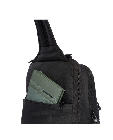 PIQUADRO MONOSPALLA UOMO ARNE IN TESSUTO RICICLATO PORTA IPAD MINI NERO CA6694S125 125
