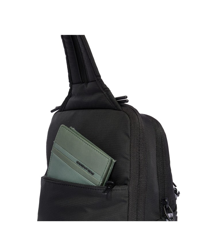 PIQUADRO MONOSPALLA UOMO ARNE IN TESSUTO RICICLATO PORTA IPAD MINI NERO CA6694S125 125