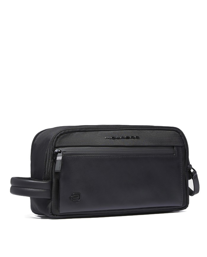 PIQUADRO BAUTY CASE UOMO IN TESSUTO RICICLATO NERO BY6021S136 125