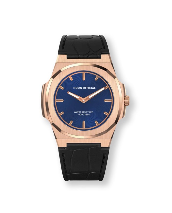 NUNCIER OFFICIAL OROLOGIO MONTRE SLIM 38MM ROSEGOLD IN BLUE