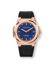 NUNCIER OFFICIAL OROLOGIO MONTRE SLIM 38MM ROSEGOLD IN BLUE