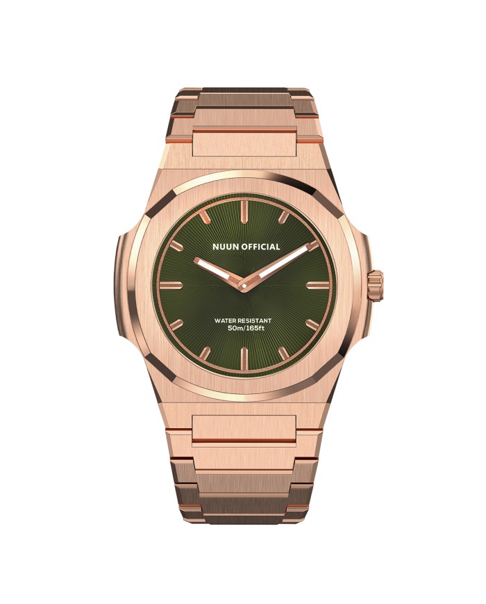 NUNCIER OFFICIAL OROLOGIO MONTRE SLIM 38MM ROSEGOLD IN GREEN