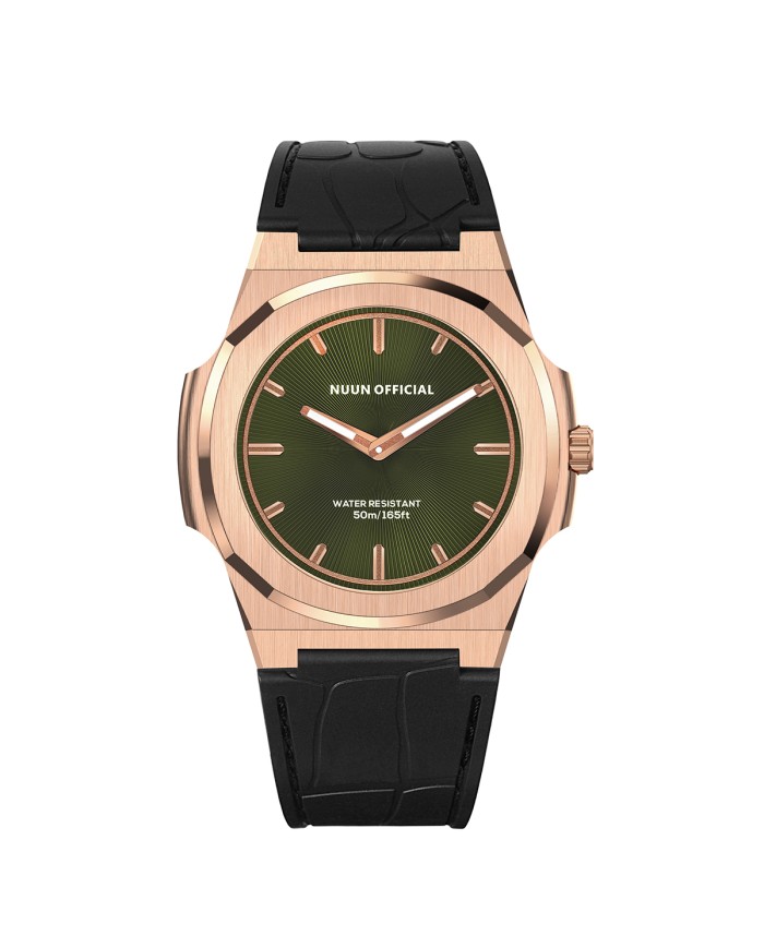 NUNCIER OFFICIAL OROLOGIO MONTRE SLIM 38MM ROSEGOLD IN GREEN