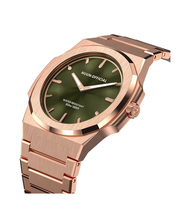 NUNCIER OFFICIAL OROLOGIO MONTRE SLIM 38MM ROSEGOLD IN GREEN