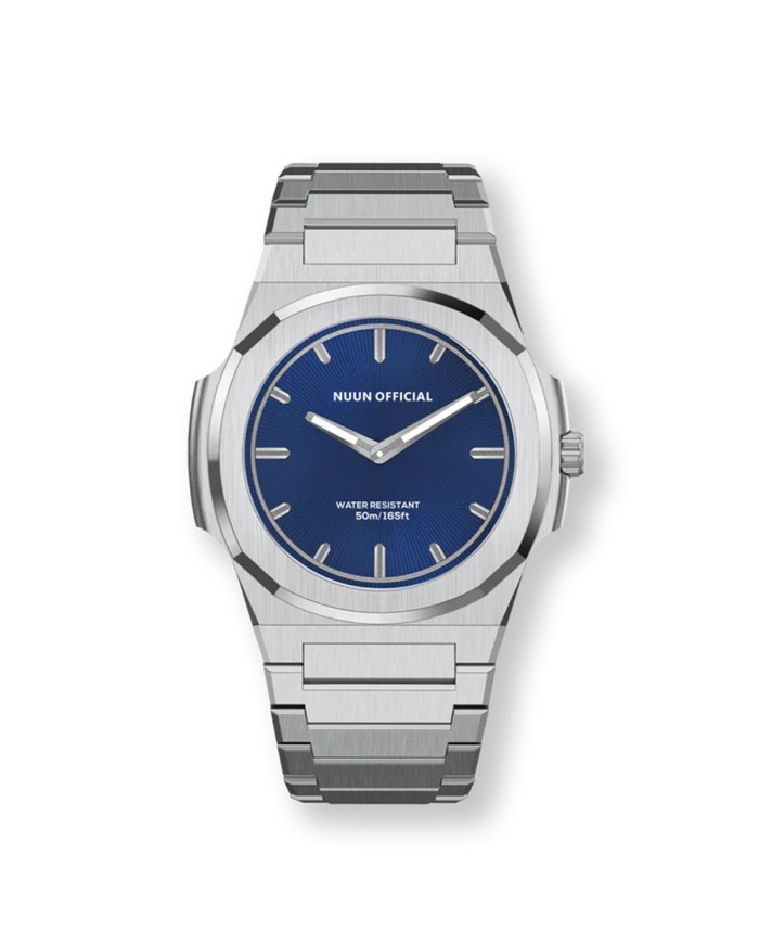 NUNCIER OFFICIAL OROLOGIO MONTRE SLIM 38MM SILVER IN BLUE