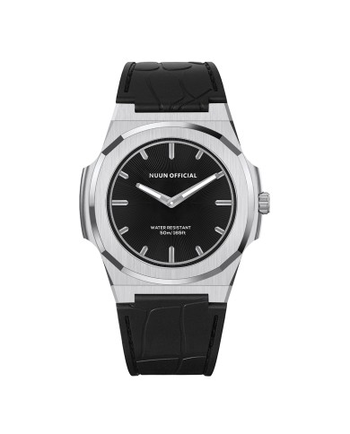 NUNCIER OFFICIAL OROLOGIO MONTRE SLIM 38MM SILVER IN BLACK