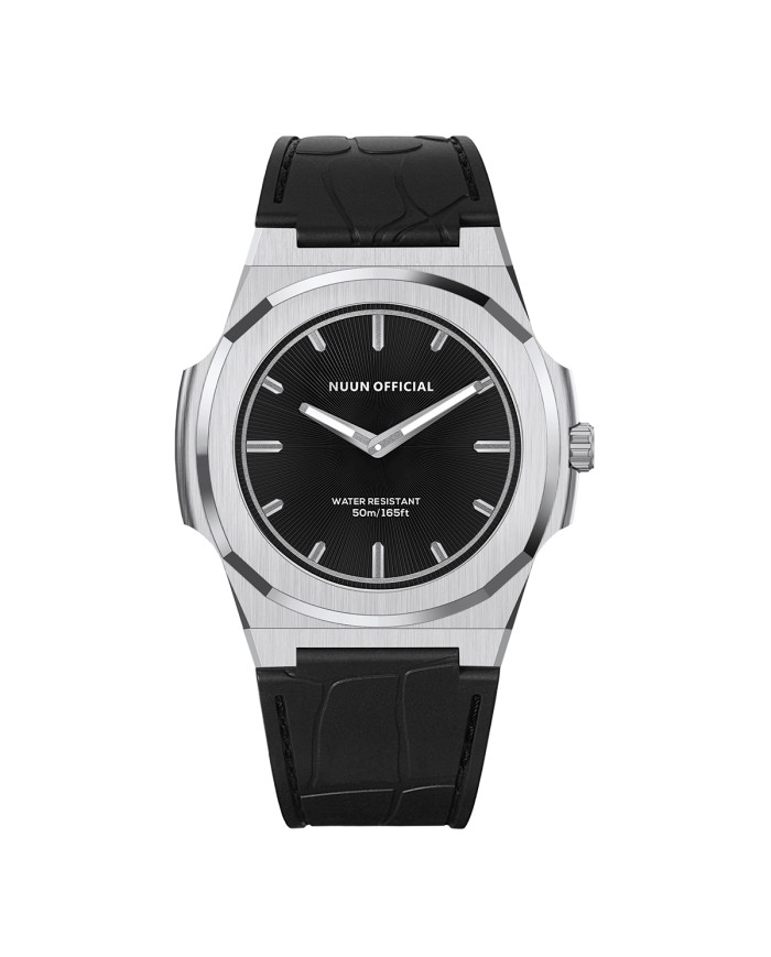NUNCIER OFFICIAL OROLOGIO MONTRE SLIM 38MM SILVER IN BLACK