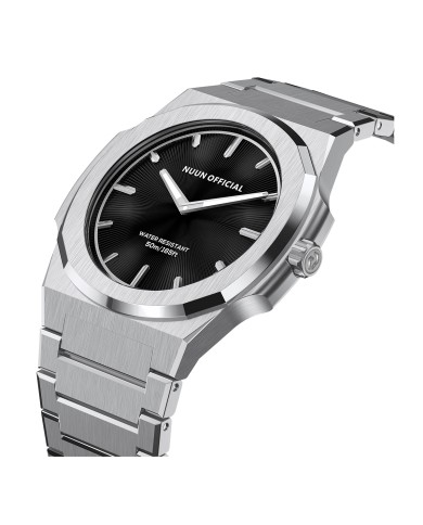 NUNCIER OFFICIAL OROLOGIO MONTRE SLIM 38MM SILVER IN BLACK