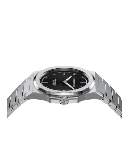 NUNCIER OFFICIAL OROLOGIO MONTRE SLIM 38MM SILVER IN BLACK